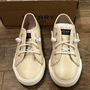 Kids Sperry shoes. Gold size 10. Never worn!